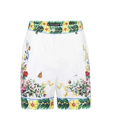 Shop Dolce & Gabbana Printed Cotton Shorts In Multicoloured