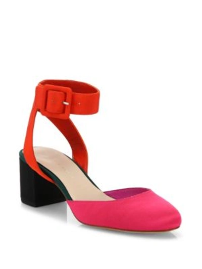Loeffler Randall Cami Colorblock Block-heel Pump, Pink/multi, Ultra Pink Multi