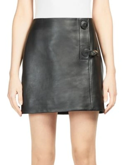 Acne Studios Lise Leather Mini Skirt In Black