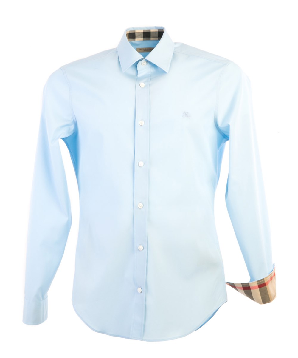 Burberry Men's Blue Dress Shirt - Koplo Png