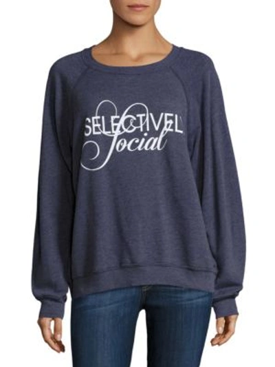 Wildfox Selectively Social Sommers Sweatshirt In Midnight