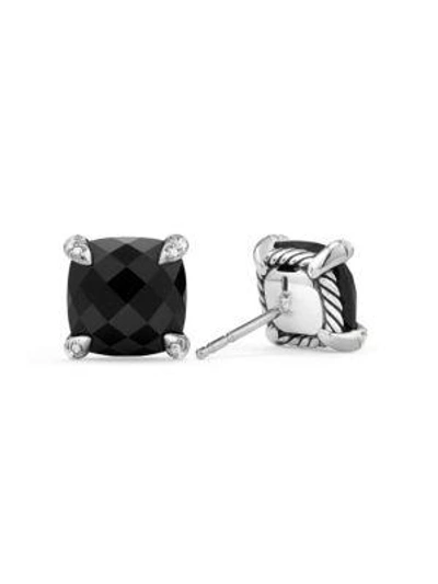 Shop David Yurman Chatelaine® Stud Earrings With Black Onyx And Diamonds