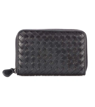 Bottega Veneta Intrecciato Leather Wallet In Black