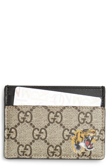 gucci tiger print card holder