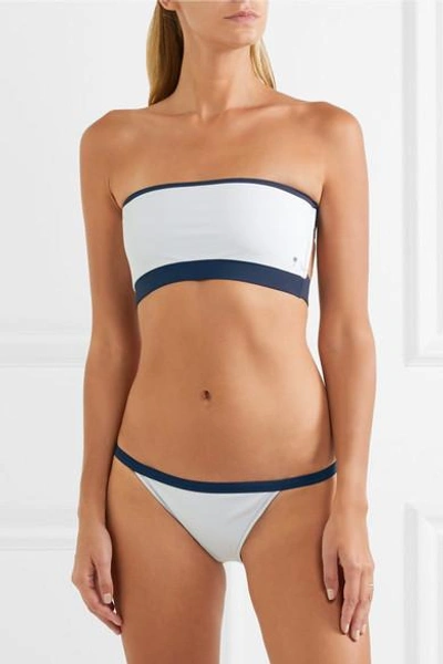 Shop Heidi Klein Bb Reversible Two-tone Bandeau Bikini Top In White