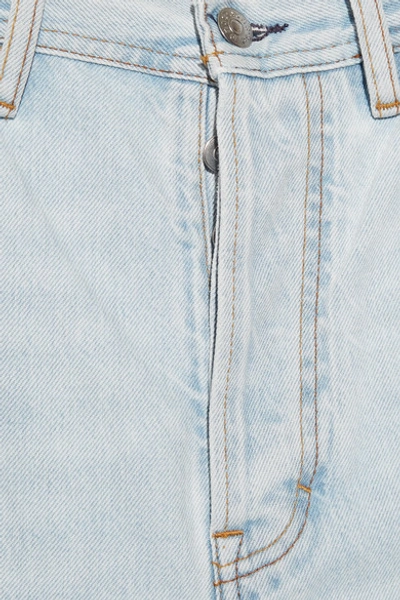 Shop Acne Studios Log High-rise Straight-leg Jeans In Light Denim