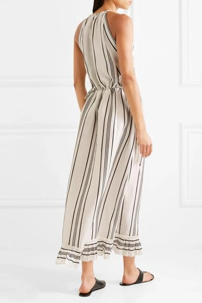 Shop Apiece Apart Himalaya Striped Linen And Silk-blend Maxi Dress