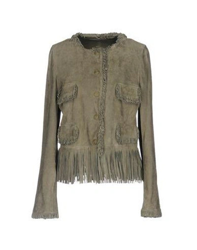 Shop Ermanno Scervino Jackets In Military Green