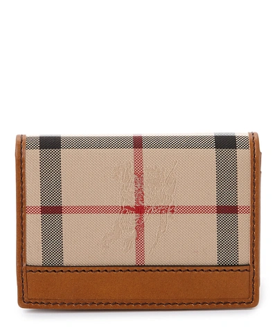 Burberry Horseferry Check Card Case' In Khaki