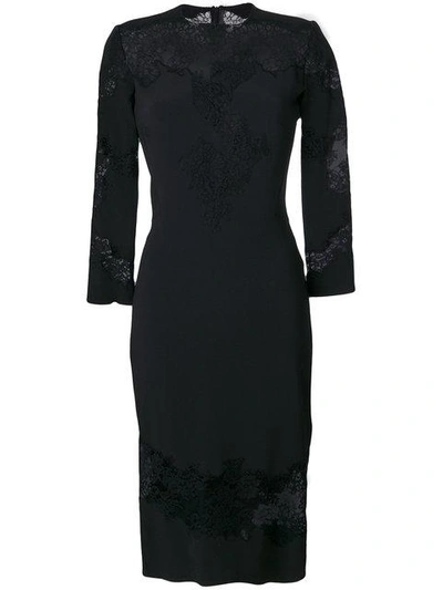 Shop Ermanno Scervino Lace Detail Fitted Dress