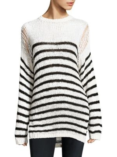 Shop Iro Lolita Stripe Sweater In Ecru Black