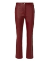 HELMUT LANG Red Leather Ankle Pants,H05HW205TZE