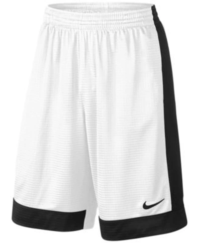 Nike Men&#039;s 11&#034; Fastbreak Striped Basketball Shorts In White/black