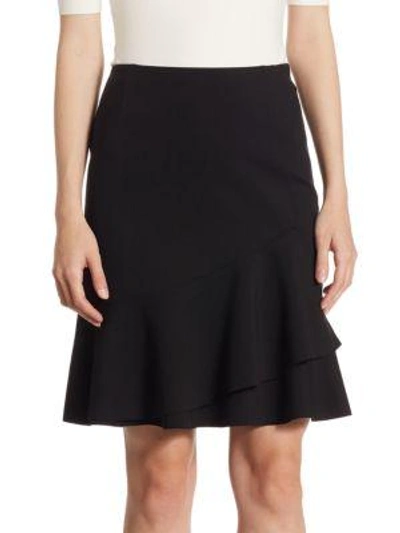 Shop Akris Punto Tiered Jersey Skirt In Black