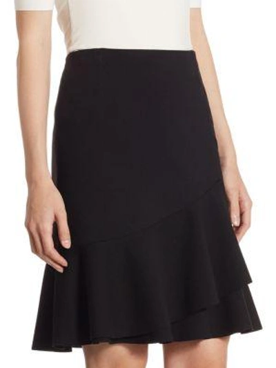 Shop Akris Punto Tiered Jersey Skirt In Black