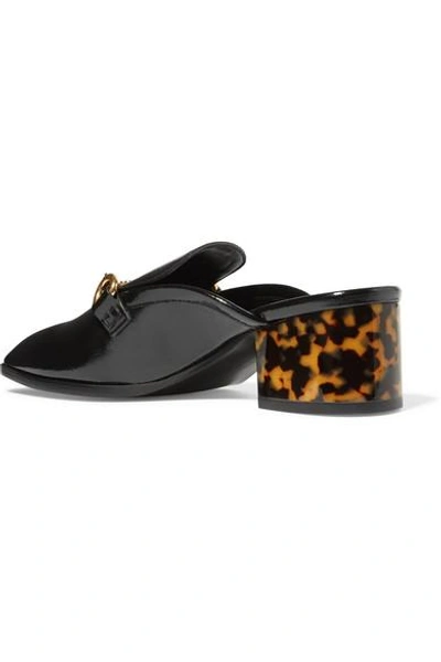 Shop Stella Mccartney Embellished Faux Glossed-leather Slippers