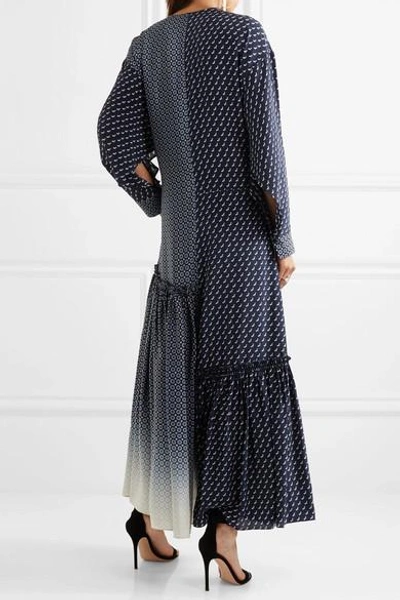 Shop Stella Mccartney Dominique Oversized Silk Crepe De Chine Maxi Dress