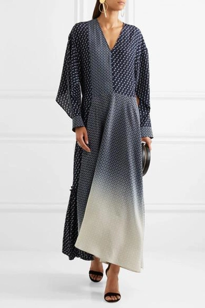 Shop Stella Mccartney Dominique Oversized Silk Crepe De Chine Maxi Dress