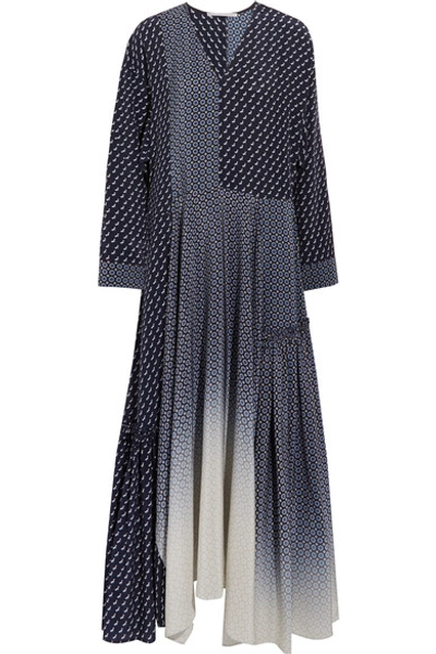 Stella Mccartney Dominique Oversized Silk Crepe De Chine Maxi Dress In Ink