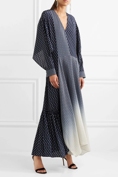 Shop Stella Mccartney Dominique Oversized Silk Crepe De Chine Maxi Dress