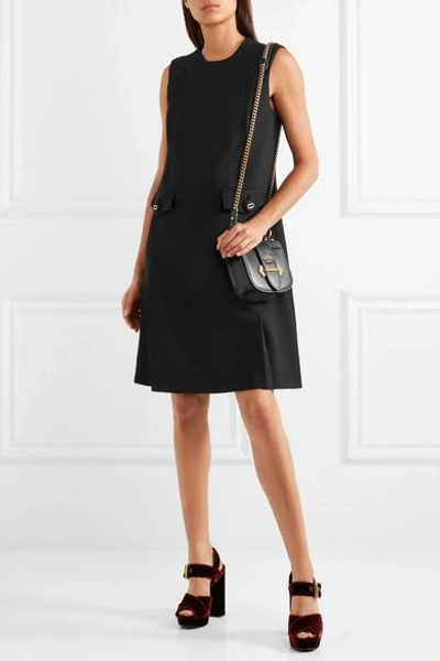 Shop Prada Wool Dress In Black