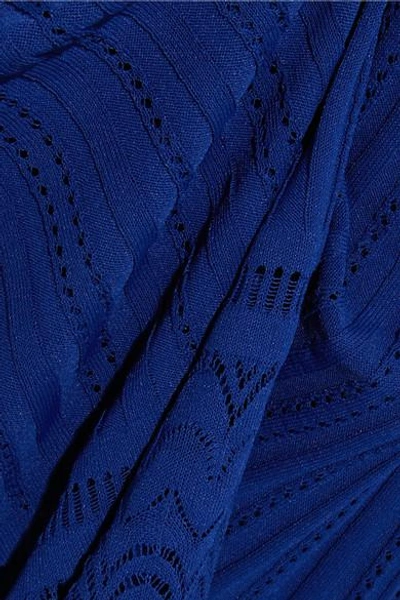 Shop Oscar De La Renta Fluted Stretch-knit Maxi Skirt