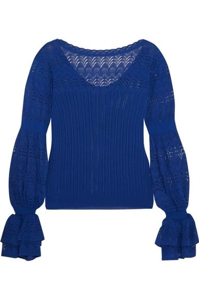 Shop Oscar De La Renta Stretch-knit Top