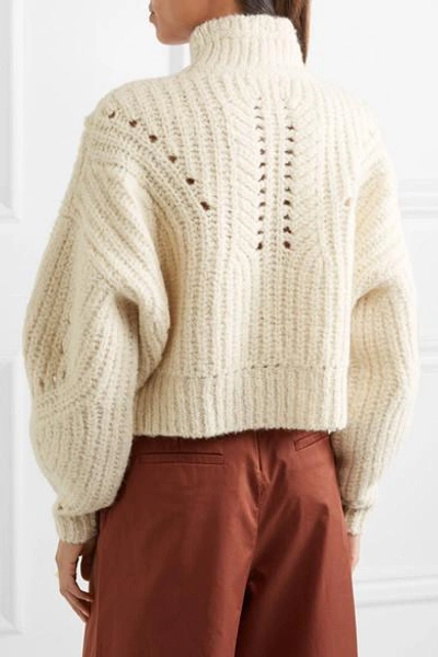 Shop Isabel Marant Farren Cropped Ribbed Wool-blend Turtleneck Sweater