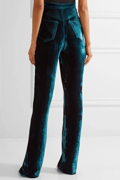 Shop Juan Carlos Obando Velvet Straight-leg Pants