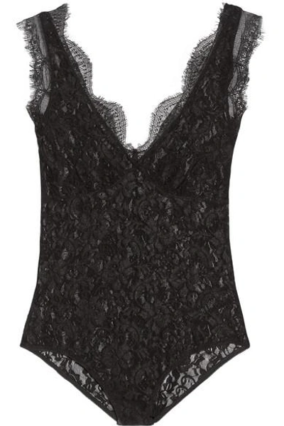 Shop By Malene Birger Earlinna Layered Lace Bodysuit In Black