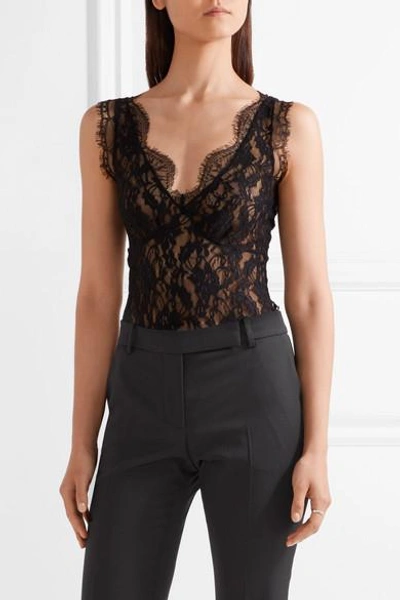 Shop By Malene Birger Earlinna Layered Lace Bodysuit In Black