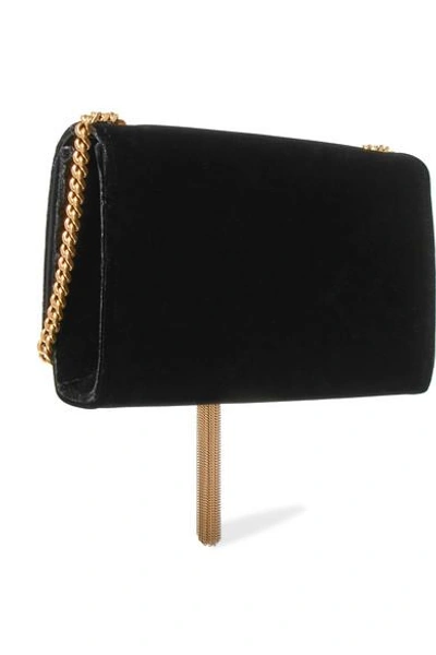 Shop Saint Laurent Monogramme Kate Velvet Shoulder Bag