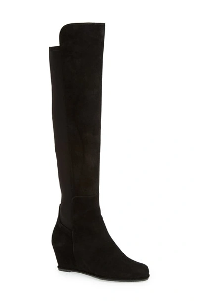 Shop Stuart Weitzman 'semi' Over The Knee Boot (women) In Black Suede