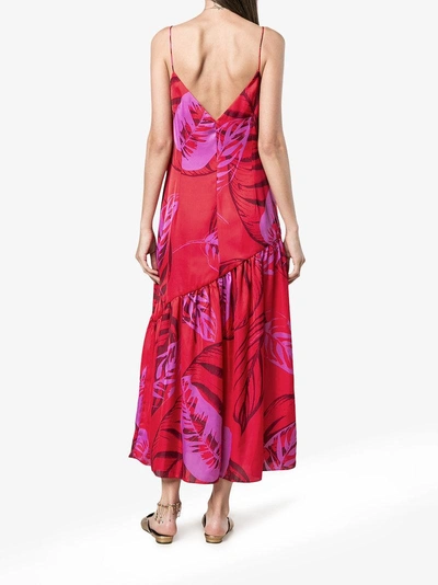 Shop Borgo De Nor Joana Sleeveless Palm Print Dress In Red