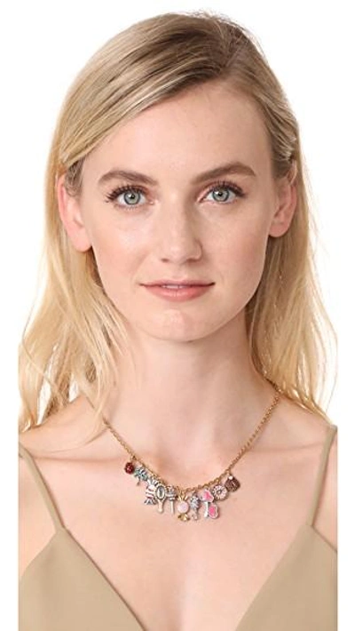 Shop Marc Jacobs Charms Poolside Statement Necklace In Antique Gold