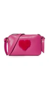 ANYA HINDMARCH SHEARLING HEART MINI CROSS BODY BAG