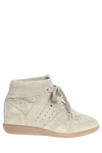 Isabel Marant Bobby Suede Sneakers In Soft Blue-grey