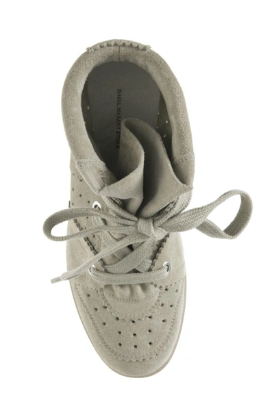 Shop Isabel Marant Bobby Suede Sneakers In Soft Blue-grey