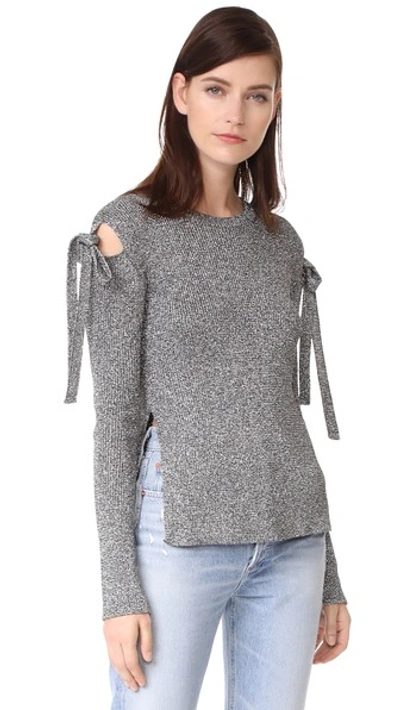 Shop Red Valentino Tie Sweater In Platino