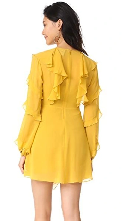 Shop Nicholas Ruffle Mini Dress In Saffron