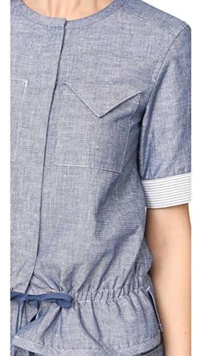 Shop Grey Jason Wu Short Sleeve Top In Light Indigo