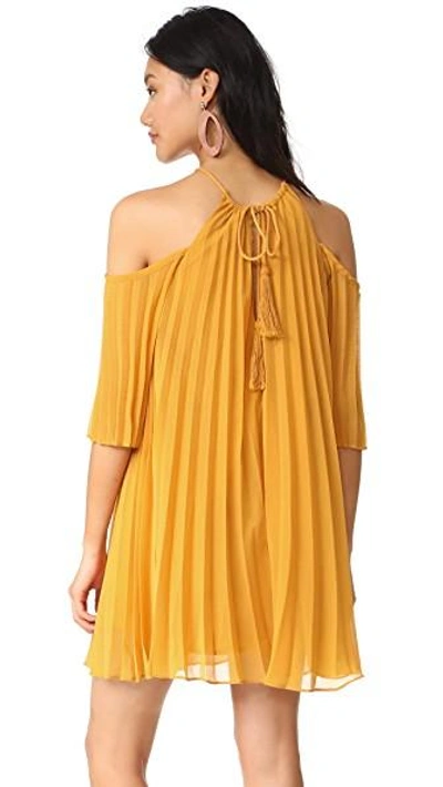 Shop Bb Dakota Gretel Pleated Dress In Royalty Yellow