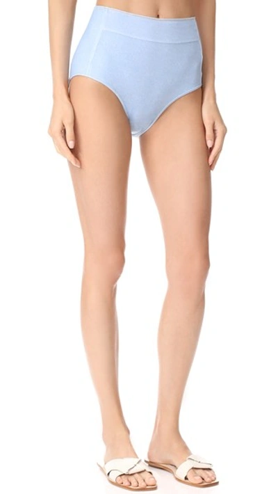 Jonathan Simkhai High Waist Bikini Bottoms In Light Blue