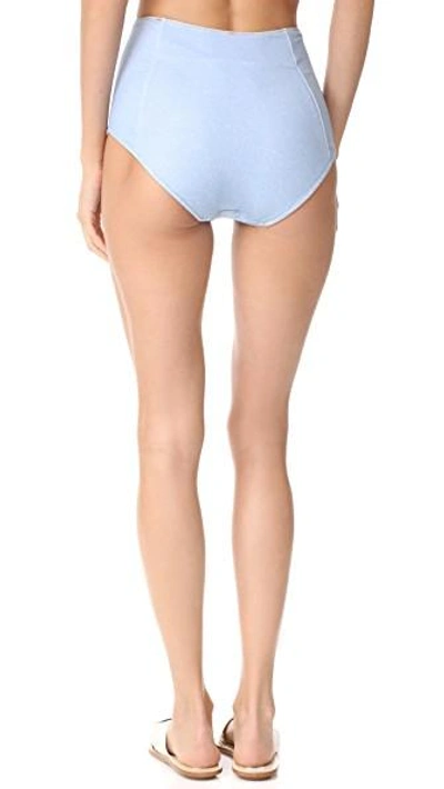 Shop Jonathan Simkhai High Waist Bikini Bottoms In Light Blue