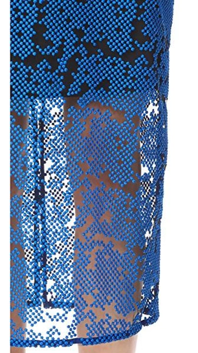 Shop Diane Von Furstenberg Overlay Tailored Pencil Skirt In Klein Blue/black