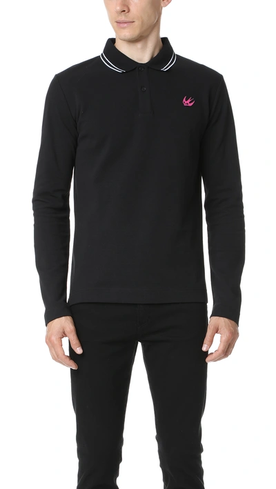 Mcq By Alexander Mcqueen Mcq Long Sleeve Polo Shirt In Black
