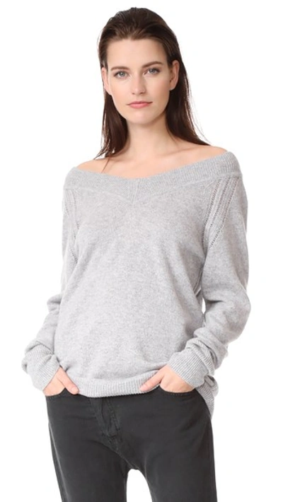 Belstaff Skylar Luxury Cashmere Sweater In Pale Grey