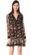 RED VALENTINO LONG SLEEVE FLORAL DRESS