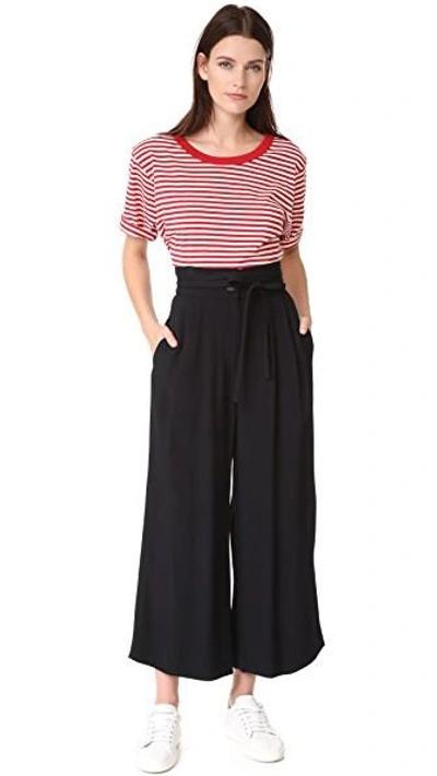 Shop Marc Jacobs Wide Leg Pants With Tie In Black