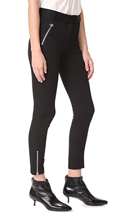 Shop Veronica Beard Ash Seamed Skinny Pants In Black